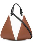 The Volon Bicolour Trapeze Tote - Brown