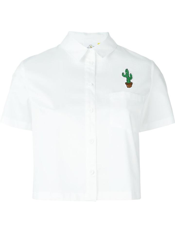 Steve J & Yoni P Embroidered Cactus Crop Shirt