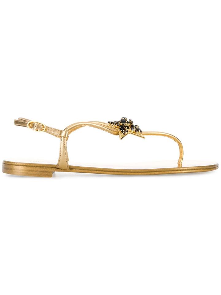 Giuseppe Zanotti Design Hollie Embellished Sandals - Metallic