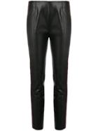 Pinko Side Stripe Faux Leather Skinny Trousers - Black
