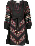 Sleeping Gypsy Embroidered Design Dress - Black