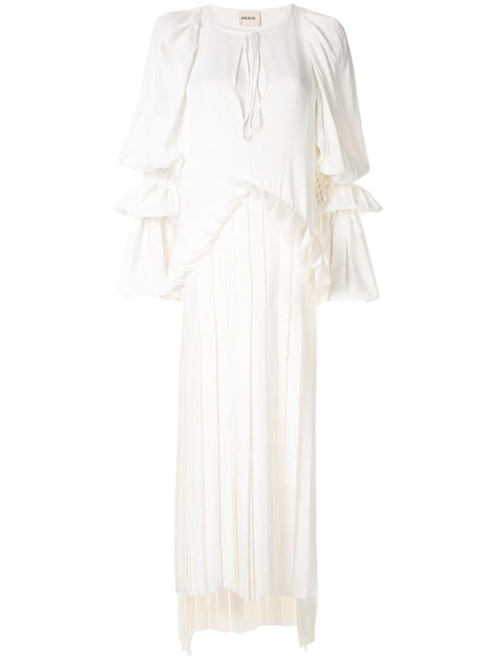 Khaite Cara Pleated Dress - White