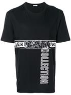 Versace Collection Horizontal And Vertical Print Tee - Black