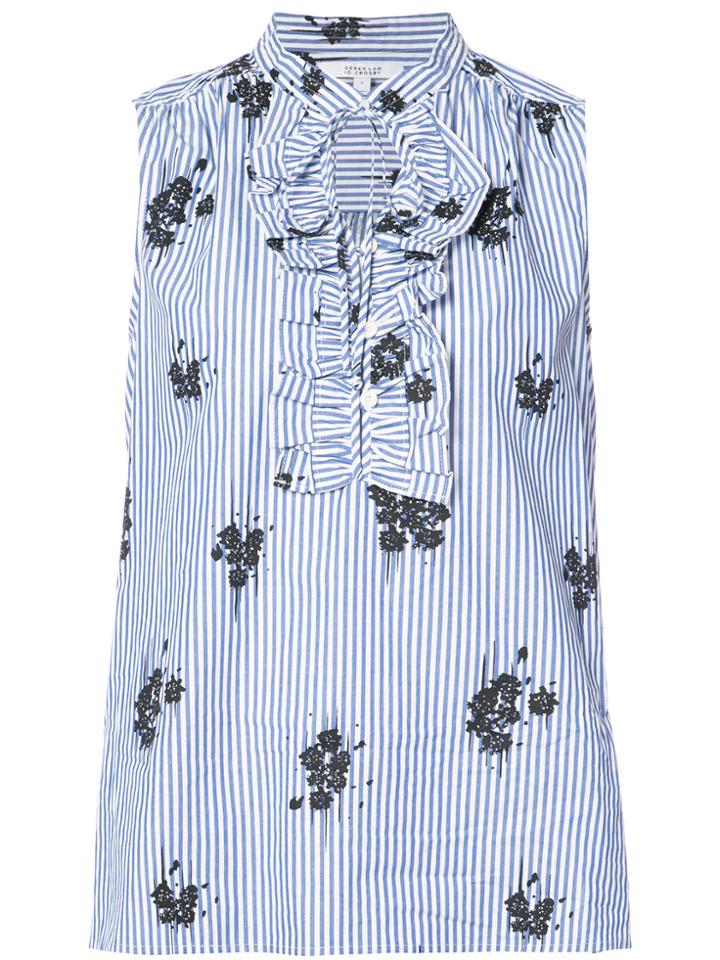 Derek Lam 10 Crosby Sleeveless Ruffle Top - Blue