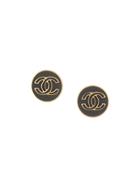 Chanel Pre-owned 1993 Spring Cc Earrings - Black