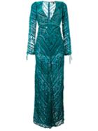 For Love And Lemons Velvet Deep V-neck Gown, Women's, Size: Small, Green, Silk/rayon/polyester/spandex/elastane