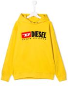 Diesel Kids Logo Embroidered Hoodie - Yellow