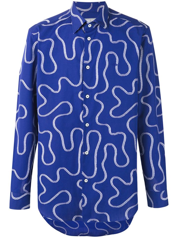 Vivienne Westwood Man Waves Print Shirt - Blue