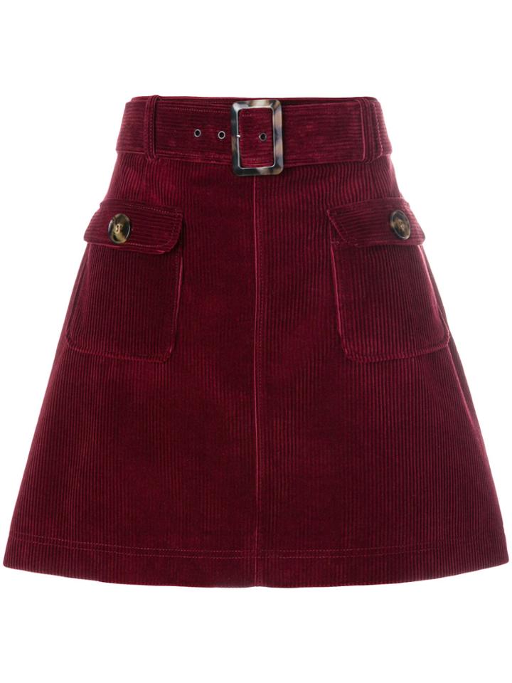 Alexa Chung Corduroy Mini Skirt - Red