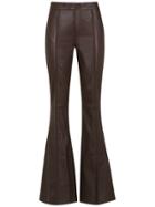 Tufi Duek Leather Flared Trousers - Brown