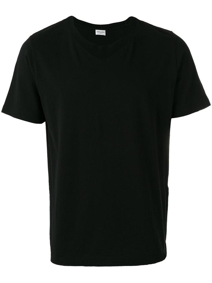 Saint Laurent Short-sleeved T-shirt, Men's, Size: Medium, Black, Cotton