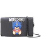 Moschino - Transformer Teddy Shoulder Bag - Women - Calf Leather/pvc - One Size, Black, Calf Leather/pvc