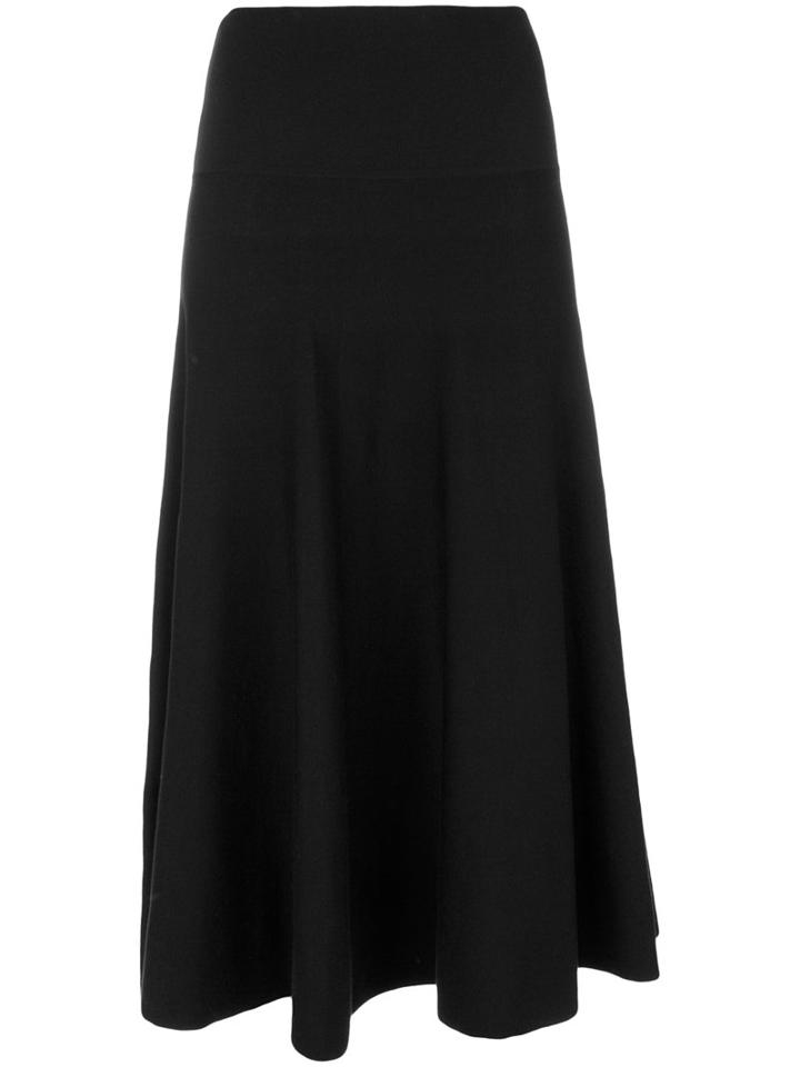 The Row - Flared Midi Skirt - Women - Polyamide/polyester/polyurethane/virgin Wool - S, Black, Polyamide/polyester/polyurethane/virgin Wool