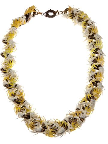 Annelise Michelson Thorny Leather Necklace, Women's, Yellow/orange