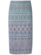 Cecilia Prado Knitted Pencil Skirt - Blue