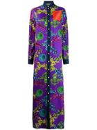 Versace Jeans Couture Printed Shirt Dress - Purple