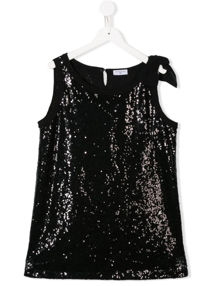 Monnalisa Embellished Sleeveless Top - Black