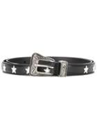 Saint Laurent Star Buckle Belt, Women's, Size: 75, Black, Leather