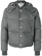 Thom Browne Tonal Grosgrain Down Cashmere Bomber - Grey