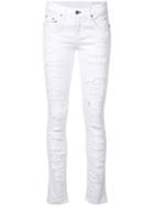 Rag & Bone /jean - Brigade Ripped Skinny Jeans - Women - Cotton/spandex/elastane/tencel - 25, White, Cotton/spandex/elastane/tencel