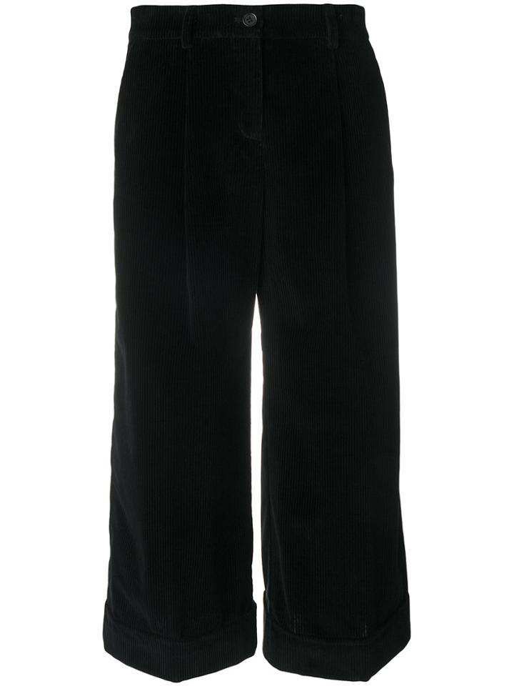 P.a.r.o.s.h. Cropped High Waist Trousers - Black