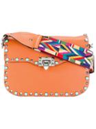Valentino Valentino Garavani Rockstud Shoulder Bag, Women's, Yellow/orange, Calf Leather/metal/plastic
