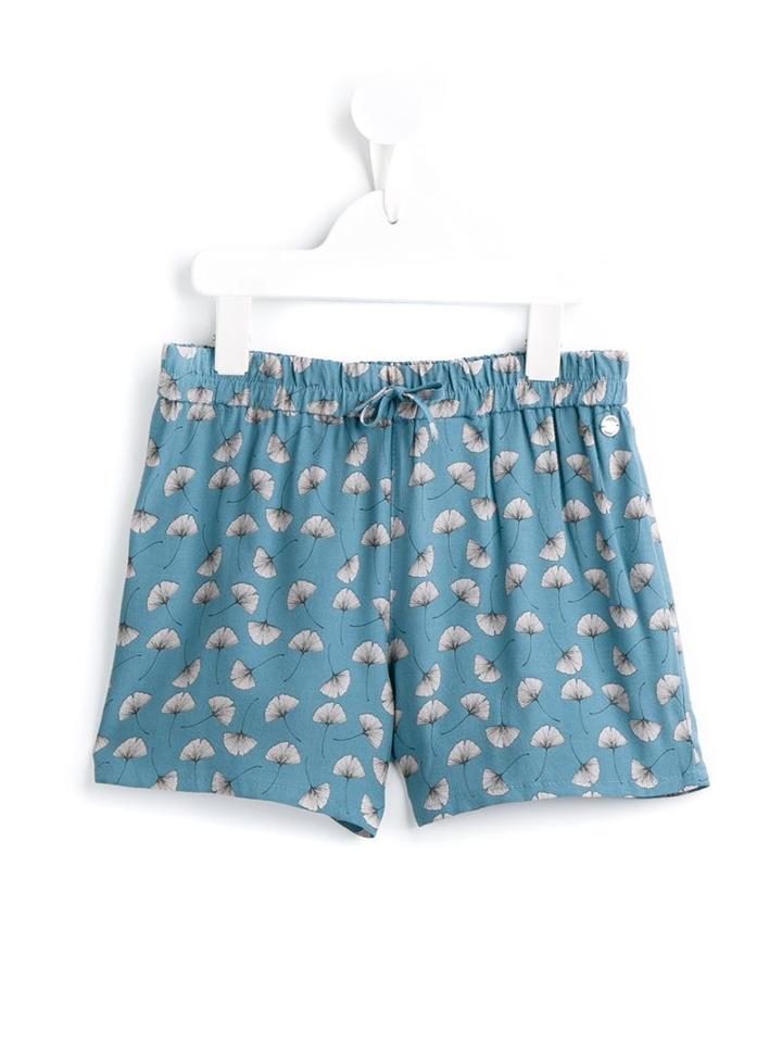 Woolrich Kids Ginkgo Leaves Printed Shorts, Girl's, Size: 12 Yrs, Blue