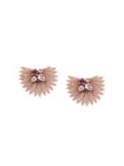 Mignonne Gavigan 14kt Gold Half-fan Earrings - Pink