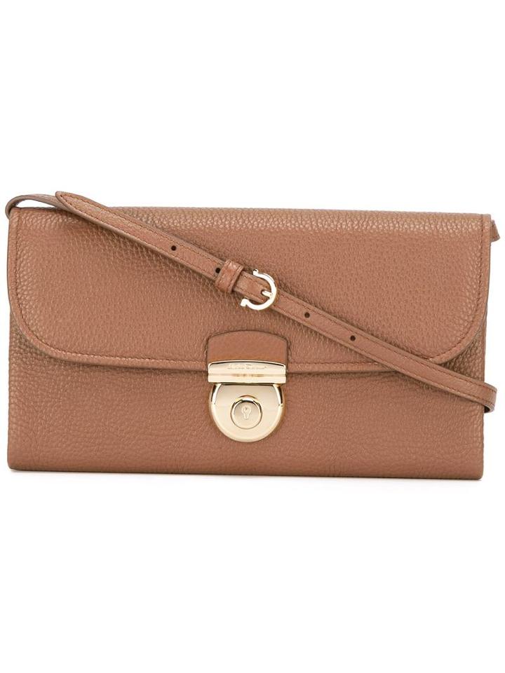 Salvatore Ferragamo 'fiamma' Wallet Crossbody Bag, Women's, Brown