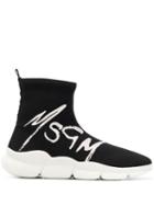 Msgm Logo Sneakers Boots - Black