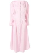 Erika Cavallini Gathered Midi Shirt Dress - Pink & Purple