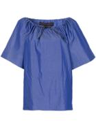 Martin Grant Drawstring Neck Top - Blue