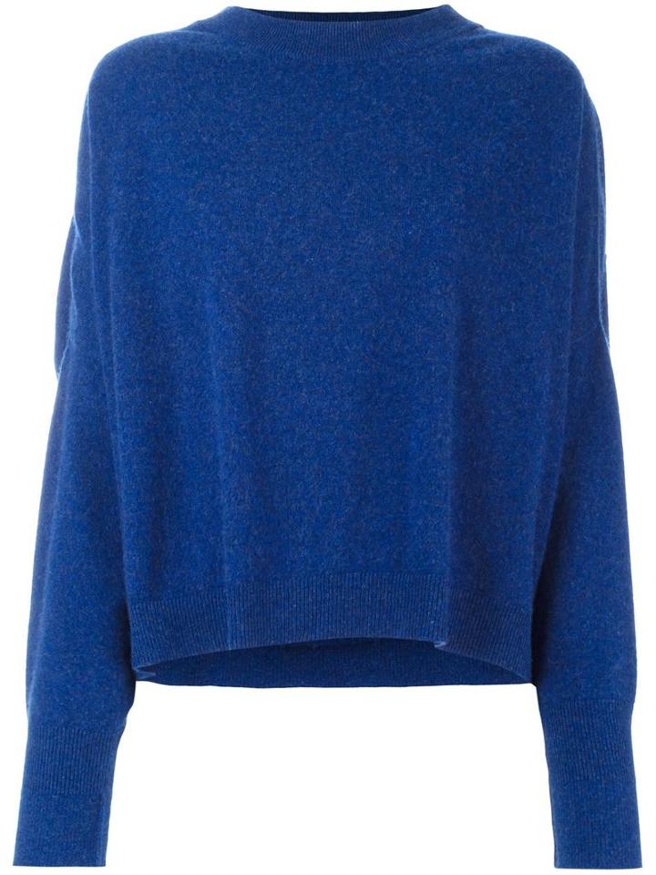 Dusan Round Neck Chunky Jumper, Women's, Size: Small, Blue, Cashmere