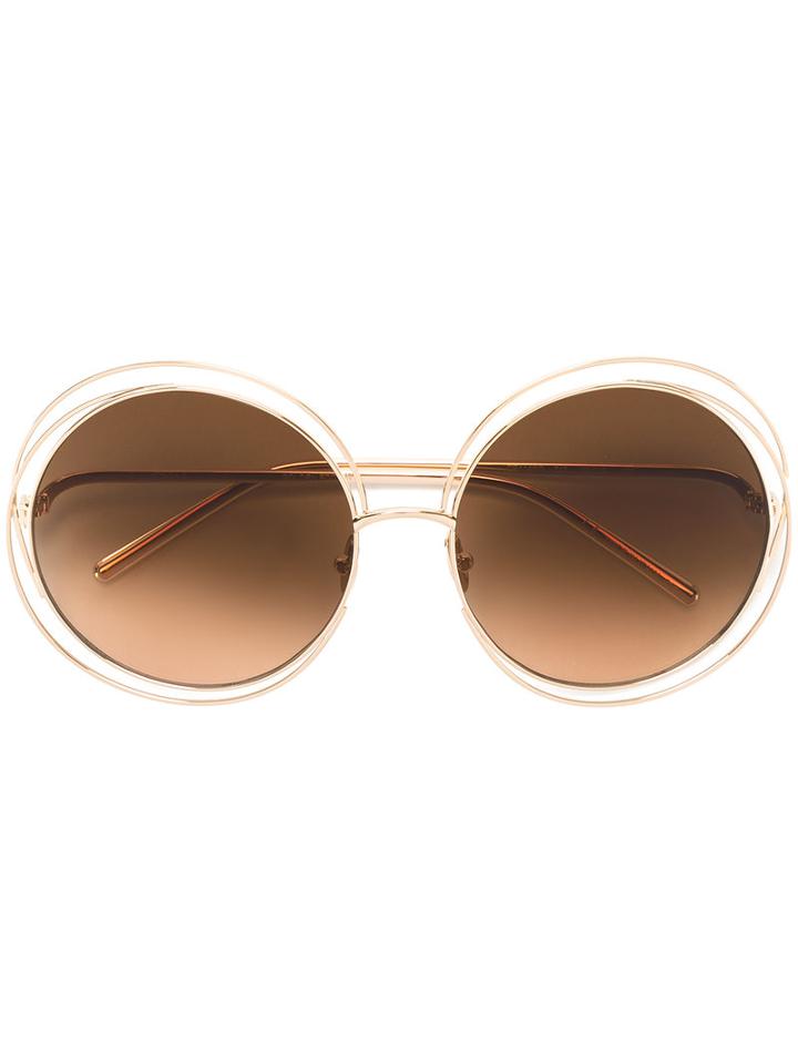 Chloe Eyewear - Carlina Limited Edition Sunglasses - Women - 18kt Gold Plated Brass - One Size, Grey, 18kt Gold Plated Brass
