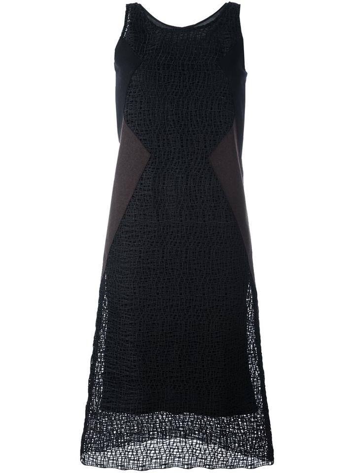 Neil Barrett - Textured Shift Dress - Women - Silk/polyamide/polyester/wool - 42, Black, Silk/polyamide/polyester/wool