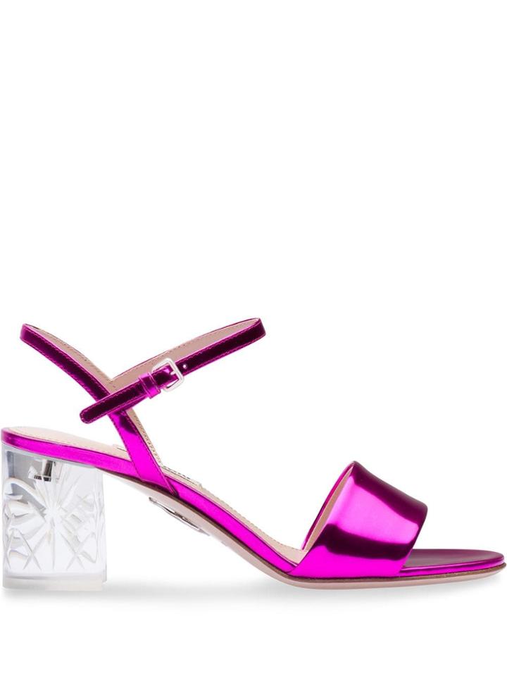 Miu Miu Metallic Leather Sandals - Pink