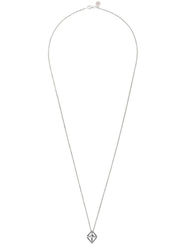 Nove25 Geometric Pendant Chain Necklace - Silver