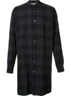 Robert Geller 'the Long Plaid' Shirt, Men's, Size: 46, Grey, Cotton