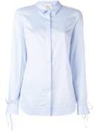 3.1 Phillip Lim Tied Cuff Shirt, Women's, Size: 2, Blue, Cotton