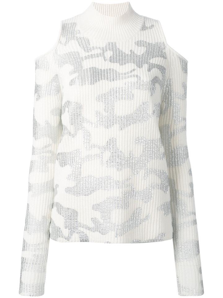 Zoe Jordan - Hawking Camouflage Print Tunic - Women - Cashmere/wool - Xxxs/xxs, Nude/neutrals, Cashmere/wool
