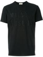 Maison Kitsuné Embroidered Logo T-shirt, Men's, Size: Xl, Black, Cotton/linen/flax