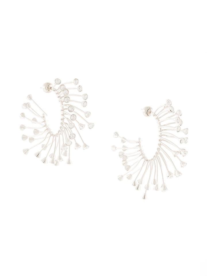 Mugler Strass Earrings - Silver