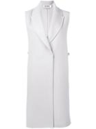 Jil Sander Sleeveless Coat, Women's, Size: 34, Grey, Polyamide/wool