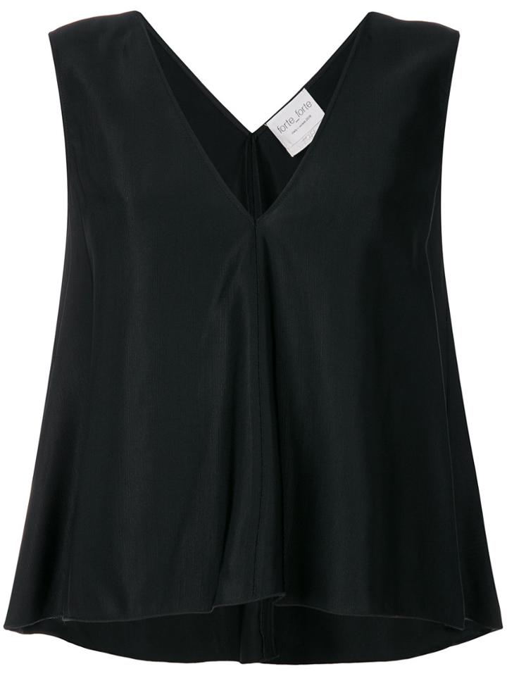 Forte Forte Textured Cropped Top - Black