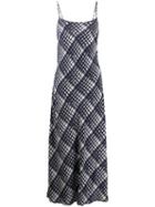 Rixo Plaid Print Slip Dress - Blue