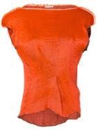 Maticevski Wide Shoulder Textured Blouse - Yellow & Orange