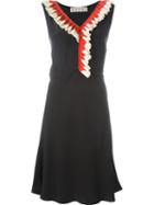 Marni Ruffle Trim Dress, Women's, Size: 38, Black, Silk