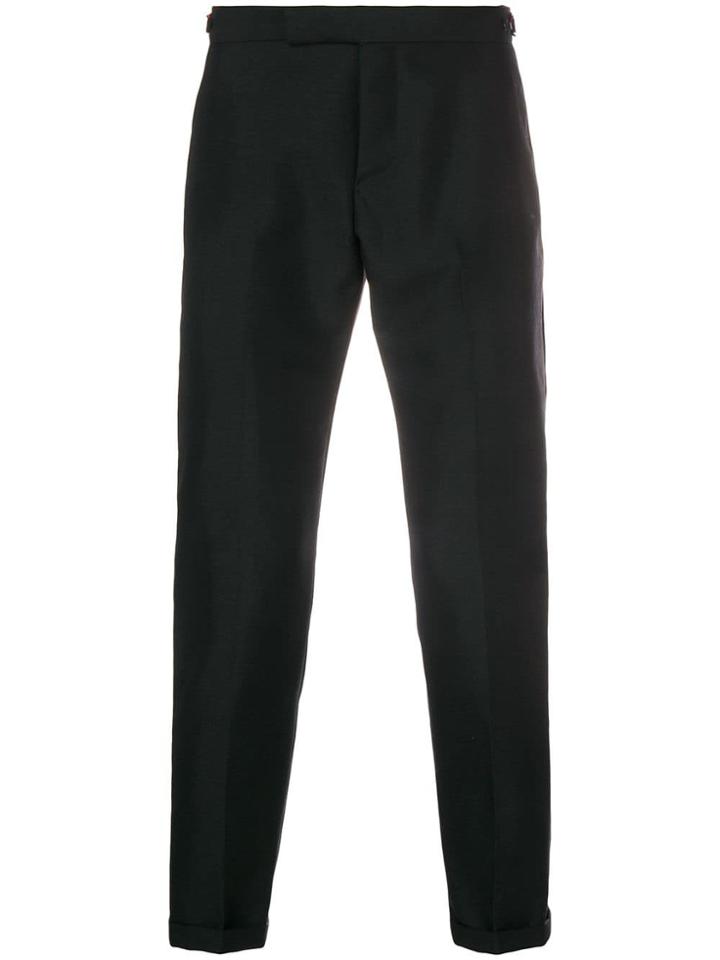 Thom Browne Rwb Selvedge Silk Tipping Trouser - Black