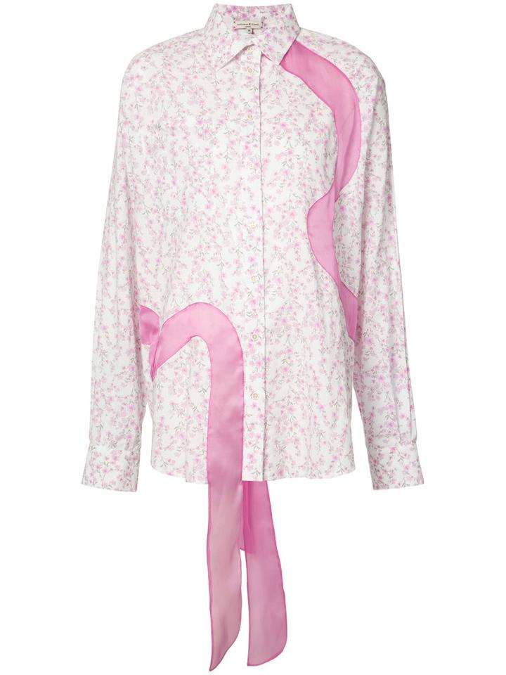 Floral Ribbon Shirt - Women - Cotton - 34, White, Cotton, Natasha Zinko