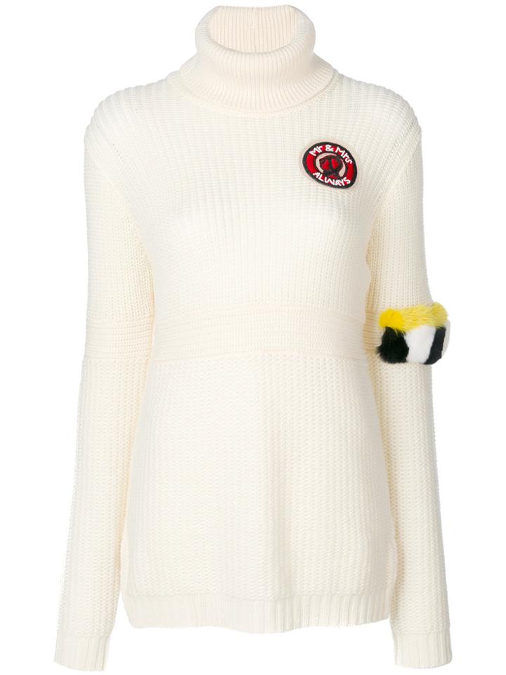 Mr & Mrs Italy Roll Neck Patched Jumper - Nude & Neutrals
